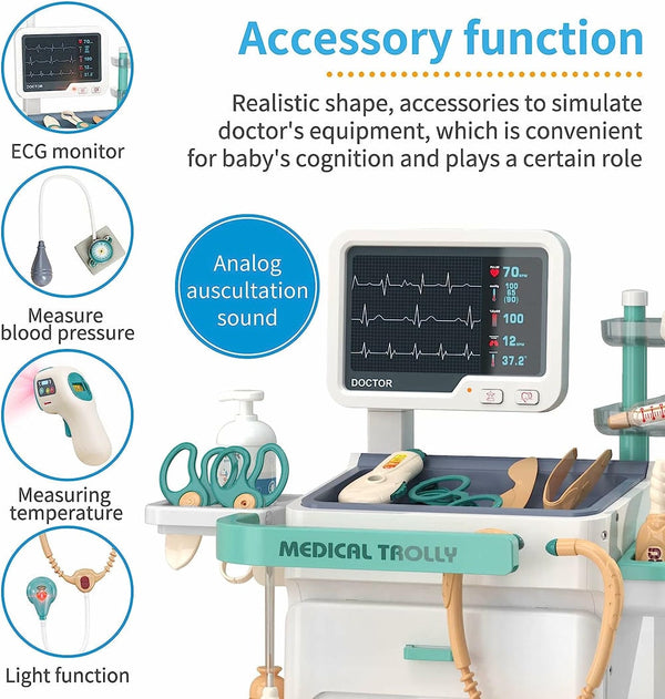 Medical Treatment Table Playset With X-Ray Screen & Ecg Monitor (With Light& Sound, 2X Aaa Batteries Not Included) | GLT032