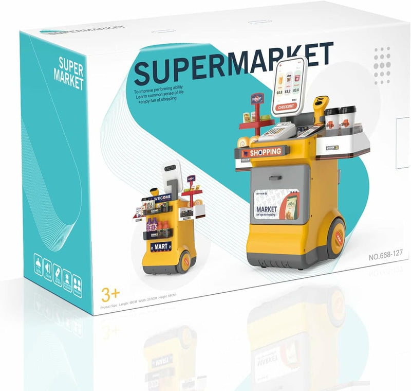 Supermarket Checkout Counter Playset  + Electric Scanner & Card Reader (2X Aaa + 2X Aa Batteries Not Included) | GLT040