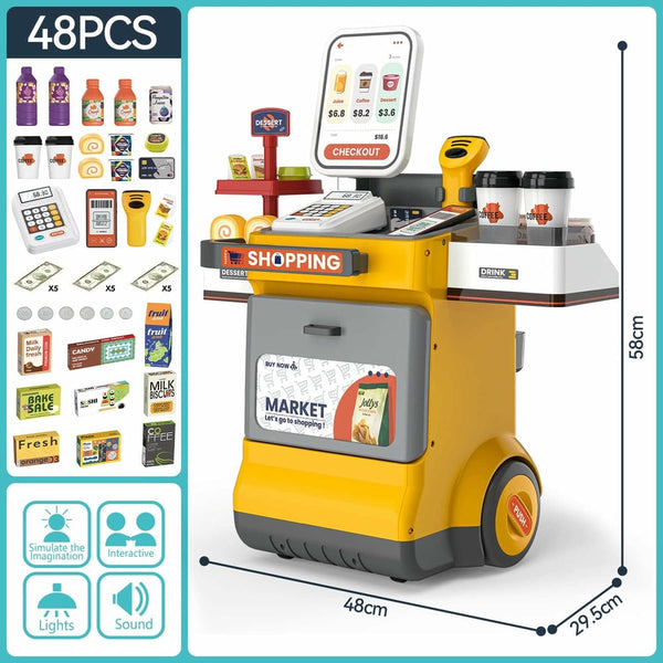 Supermarket Checkout Counter Playset  + Electric Scanner & Card Reader (2X Aaa + 2X Aa Batteries Not Included) | GLT040