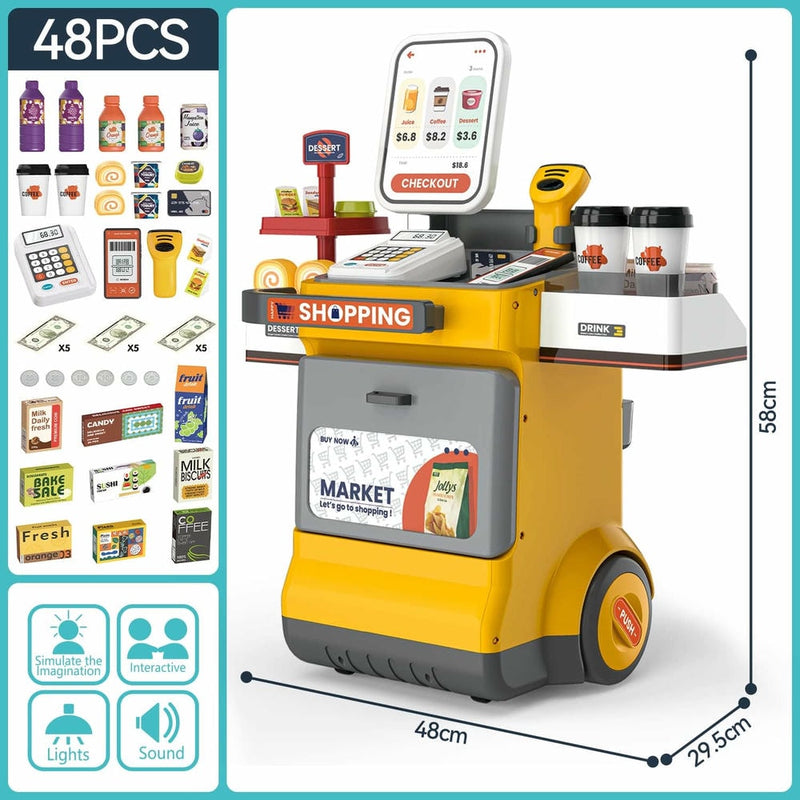 Supermarket Checkout Counter Playset  + Electric Scanner & Card Reader (2X Aaa + 2X Aa Batteries Not Included) | GLT040