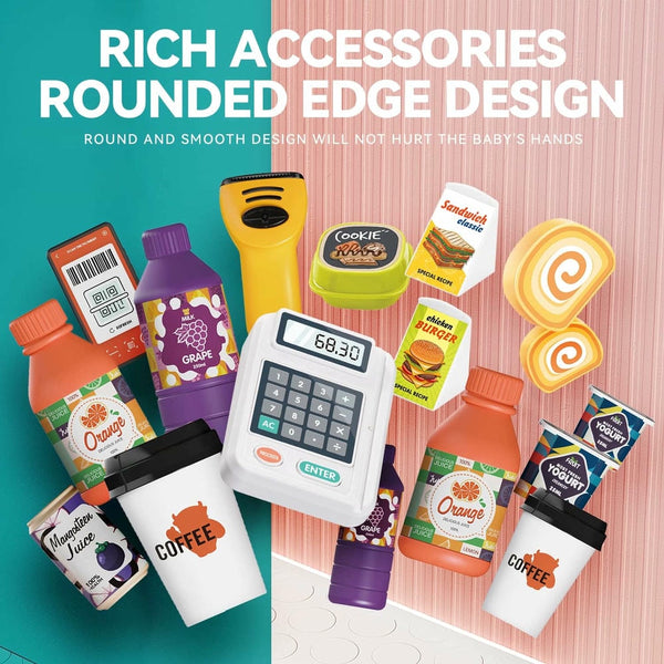 Supermarket Checkout Counter Playset  + Electric Scanner & Card Reader (2X Aaa + 2X Aa Batteries Not Included) | GLT040