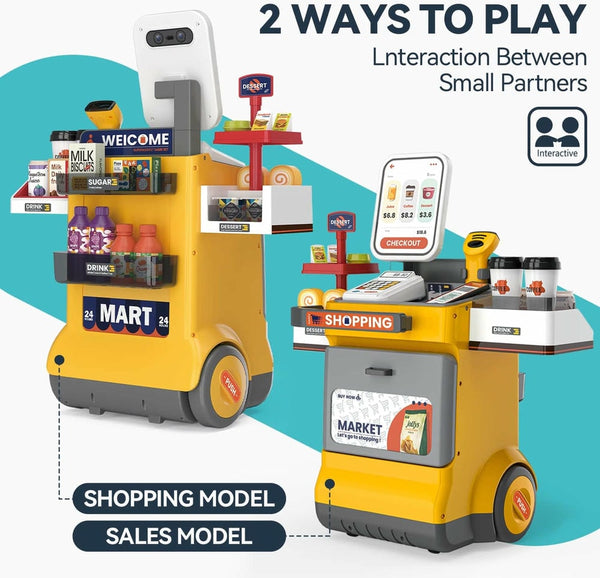 Supermarket Checkout Counter Playset  + Electric Scanner & Card Reader (2X Aaa + 2X Aa Batteries Not Included) | GLT040