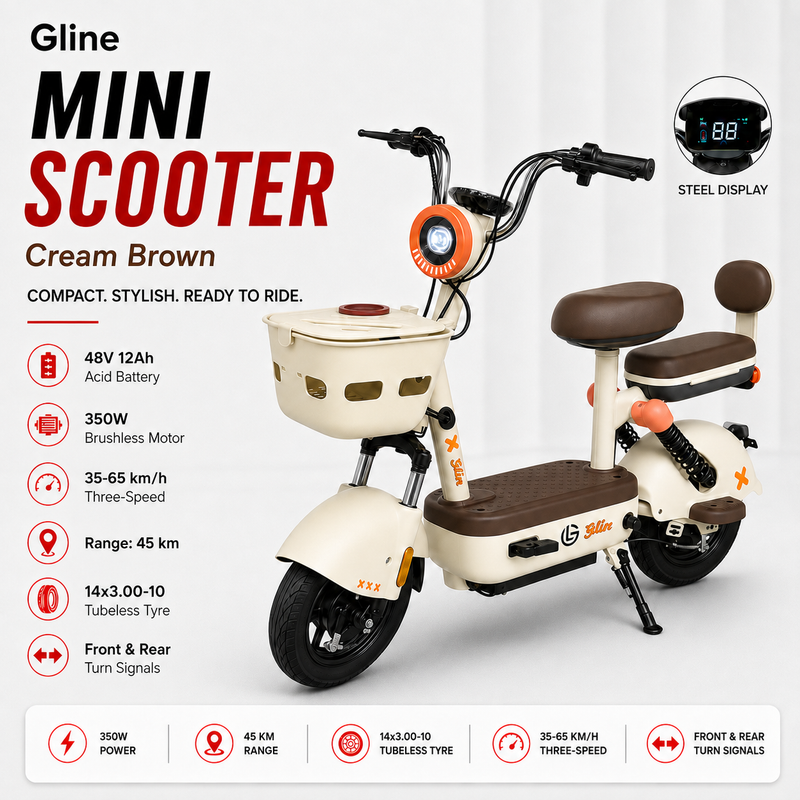 Mini Delivery Scooter Cream Brown