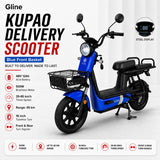 KUPAO Delivery Scooter Blue Front Basket