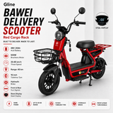 BAWEI Delivery Scooter Red Cargo Rack