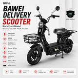 BAWEI Delivery Scooter Black Front Basket