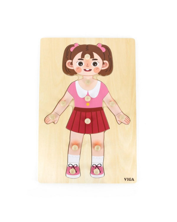 VIGA | Body Parts Puzzle Girl 12pc | 44670