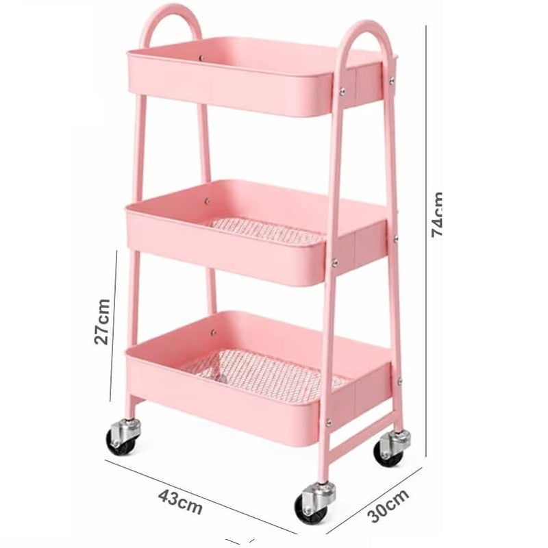 Multi-Function Metal 3-Tier Rolling Storage Cart | 539-16-1