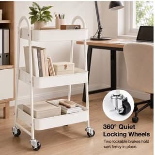 Multi-Function Metal 3-Tier Rolling Storage Cart | 539-16-1