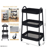 Multi-Function Metal 3-Tier Rolling Storage Cart | 539-16-1