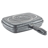 O.M.S. | Granite Double Sided Multi Functional Triangle Grill Pan 36 Cm GRAY | TOM004