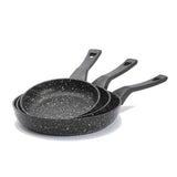 O.M.S. | Die-Cast Granite Fryypan 3 Pcs Set 28+24+20 Cm Gray | TOM037
