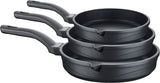 O.M.S. | Die-Cast Granite Fryypan 3 Pcs Set 28+24+20 Cm Black | TOM038