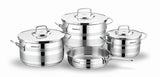 KORKMAZ | Astron Cookware 7 PCS Set Pots With S/S LIDS 20 + 26 + 28 CM + 24 CM Frypan | TKO131