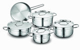 KORKMAZ | Alfa Cookware 9 PCS Set Pots With S/S Lids 16 + 20 + 24 + 24 CM Low Casserole + 24 CM Frypan | TKO213