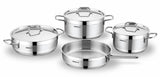 KORKMAZ | Alfaron Cookware 7 Pcs Set Pots With S/ S Lids 20 + 24 Cm + 26 Cm Low Casserole + 26 Cm Frypan | TKO214
