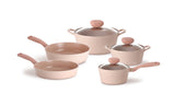 NEOFLAM | Sherbet 10 Pcs Set (Frypan 26 Cm + Wok Pan 26 Cm + Sauce Pan 18 Cm With Glass Lid + Casseroles 22 + 26 Cm With Glass Lids + 2 Nylon Kitchen Tools | TNE019