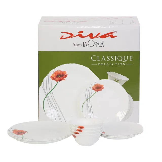 LA OPALA | Classique 12 Pcs Dinner Set SWIRLS BLUE | TLO005