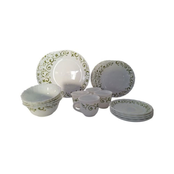 LA OPALA | Classique 20 Pcs Dinner Set SWIRLS GREEN | TLO034