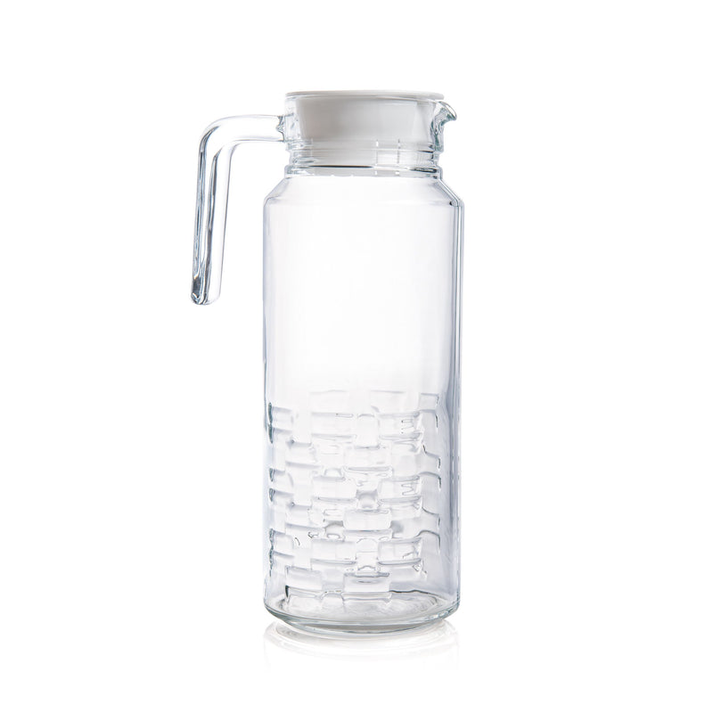 LUMINARC CHEQS FRIDGE JUG WITH LID 1300 ML