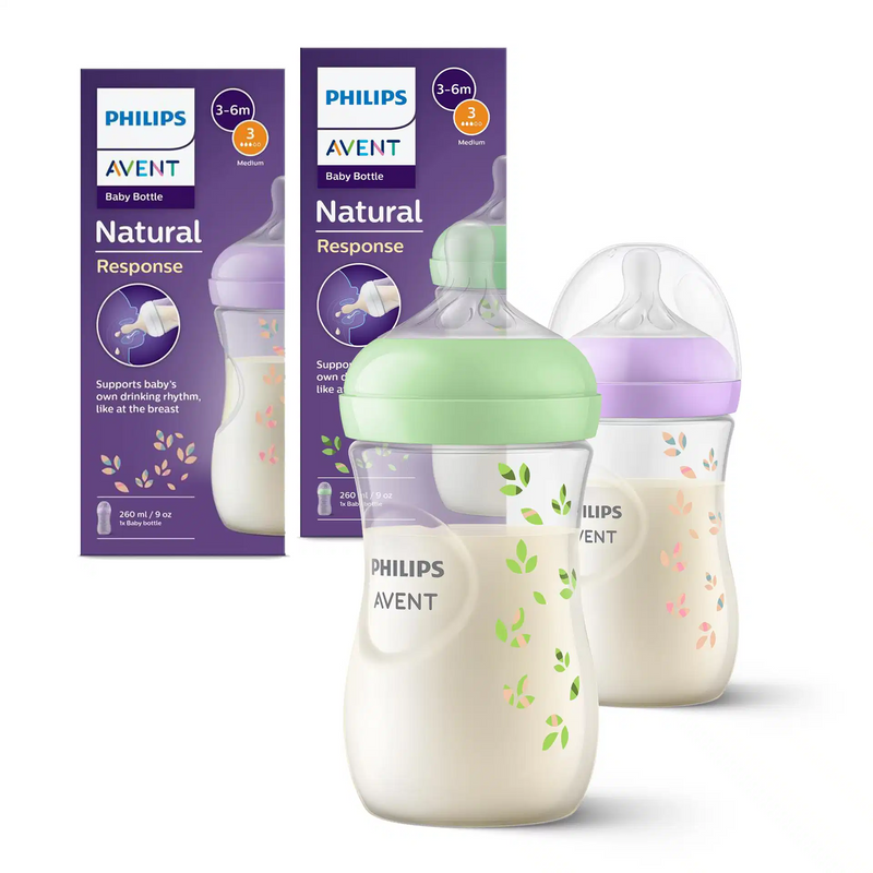 PHILIPS | Avent Natural 3.0 Feeding Bottle Deco 260Ml X1 Purple/Green | PA713