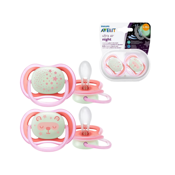 PHILIPS | Avent Soother Sil Ultra Air 6-18 Months Nt Girl X2 | PA232