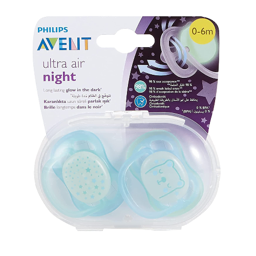 PHILIPS | Avent Soother Ultra Air Night 0-6M Boy X2 | PA263