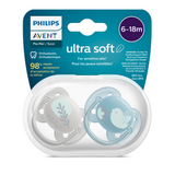PHILIPS | Avent Ultra Soft Pacifier 6-18M Boy X2 | PA269