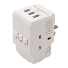 TOTAL | Three Ways Adapter + 3Usb 4.2A/5V | TE017