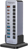 PROMATE | 285W Ultra Fast Ganfats Multiport Desktop Charging Station With 65 W PD | GEGATOWER-60W.UK