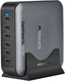 PROMATE | 285W Ultra Fast Ganfast Multiport Desktop Charging Station With 65 W PD | PowerBase-GaN285.UK