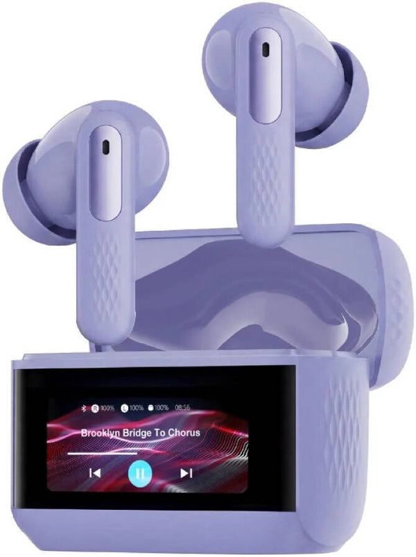 PROMATE | TWS -ANC-ENC With Smart IPS Touch Display Earphones Purple | ARIX.PURPLE