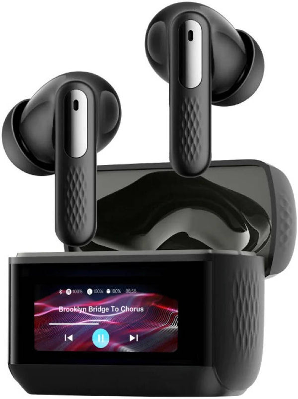 PROMATE | TWS -ANC-ENC With Smart IPS Touch Display Earphones Black | ARIX.BLACK