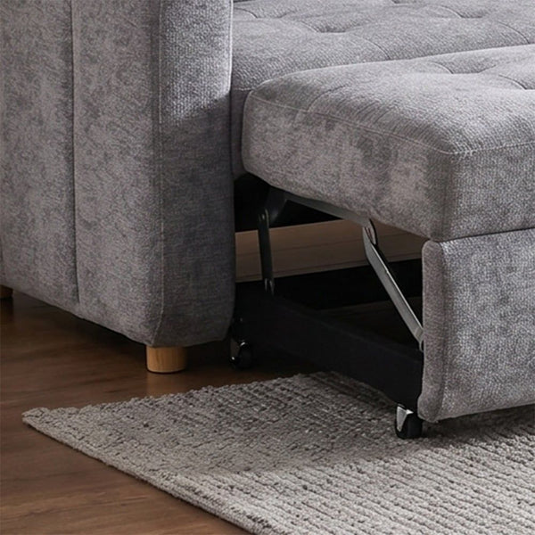 DANUBE | Jaizell 3-Seater Reversible Fabric Corner Sofa Bed with Storage - Grey | 810302801567