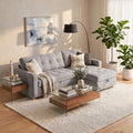 DANUBE | Jaizell 3-Seater Reversible Fabric Corner Sofa Bed with Storage - Grey | 810302801567
