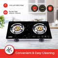 SANFORD | 2-Burner Gas Stove With 8mm Tempered Glass Panel and Heavy Cast Iron Burner | SF5361GC