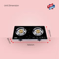 SANFORD | 2-Burner Gas Stove With 8mm Tempered Glass Panel and Heavy Cast Iron Burner | SF5361GC