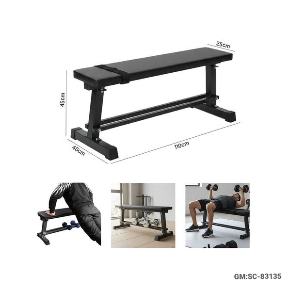FLAT DUMBBELL SIT UP BENCH (Dumbbell Bench Multi-functional Sit-up Exercise Bench Press with Built-in Dumbbell Rack Workout Bench) | SC-83135