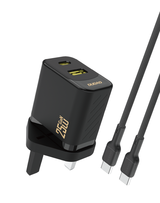 DUDAO | Home Charger PD+QC 25W With Type C Cable BLK | A26TCUK-B