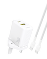 DUDAO | Home Charger PD+QC 25W With Type C Cable-WHT | A26TCUK-W