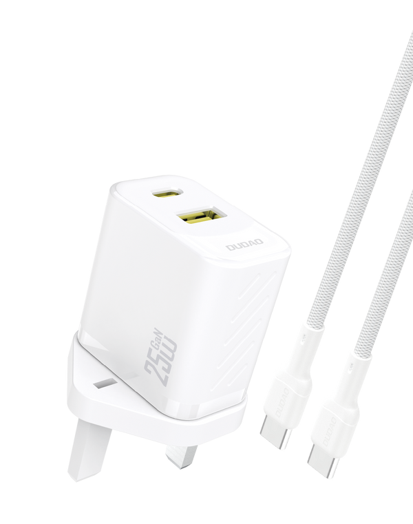 DUDAO | Home Charger PD+QC 25W With Type C Cable-WHT | A26TCUK-W