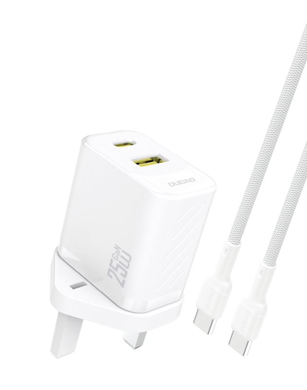 DUDAO | Home Charger PD+QC 25W With Type C Cable-WHT | A26TCUK-W