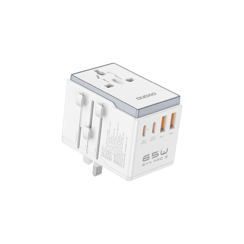 DUDAO | Universal Travel Adapter 65W White | A65PRO-W