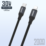 DUDAO | Cable 30W PD Type C TO Lightning 2M Black | L3CL-2MB