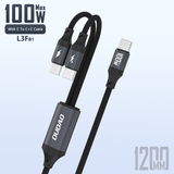DUDAO | Cable 100W PD 2IN1  1.2M  Black | L3F-B
