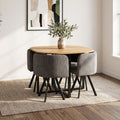 Gastein 1+4 Dining Set - Natural Oak/Grey | 811600100397