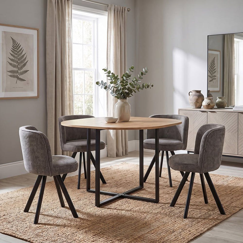 Gastein 1+4 Dining Set - Natural Oak/Grey | 811600100397