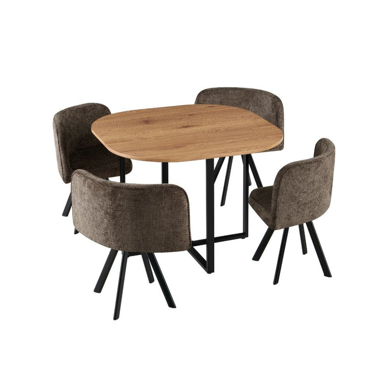 Gastein 1+4 Dining Set - Natural Oak/Grey | 811600100397