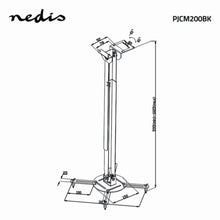 NEDIS | Expandable Projector Mount Full Motion 10kg Steel Black | PJCM200BK