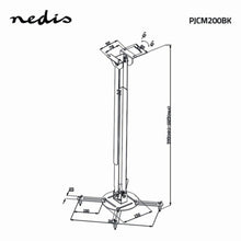 NEDIS | Expandable Projector Mount Full Motion 10kg Steel Black | PJCM200BK